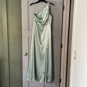 Birdy Grey Kira Shiny Satin Dress- Sage